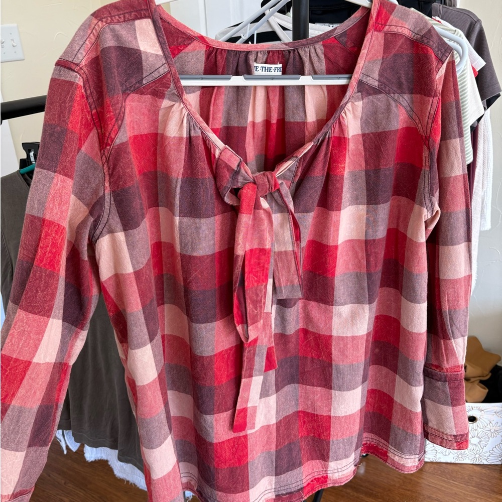 We The Free Multicolor Plaid Blouse